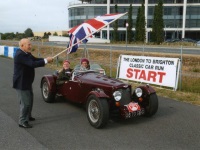Stirling Moss starts Nick and The Boss in the London - Brighton Rally 2011